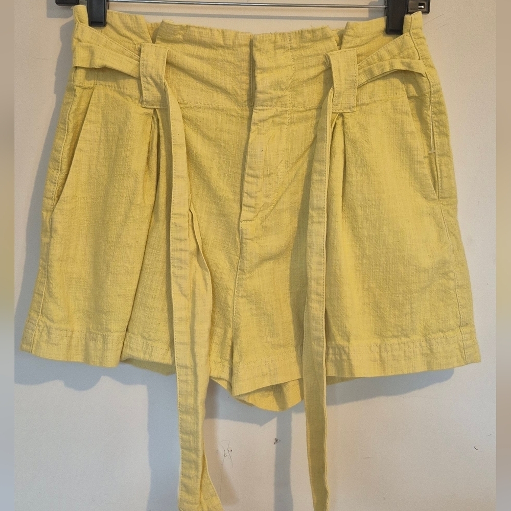 Free People Sunny Yellow Cargo Shorts
